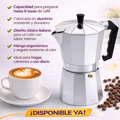 GRECA/CAFETERA DE CAFÉ MEDIANA 6 TAZAS