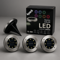 SET DE 4 LUCES LED PARA JARDÍN CON PANEL SOLAR